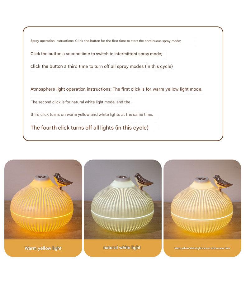 USB onion humidifier in use at night