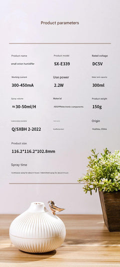 USB onion humidifier outdoor setting