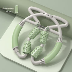 Close-up of leg massager wheels