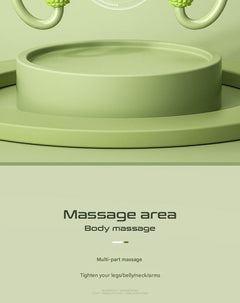Close-up of leg massager wheels