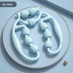 Close-up of leg massager wheels