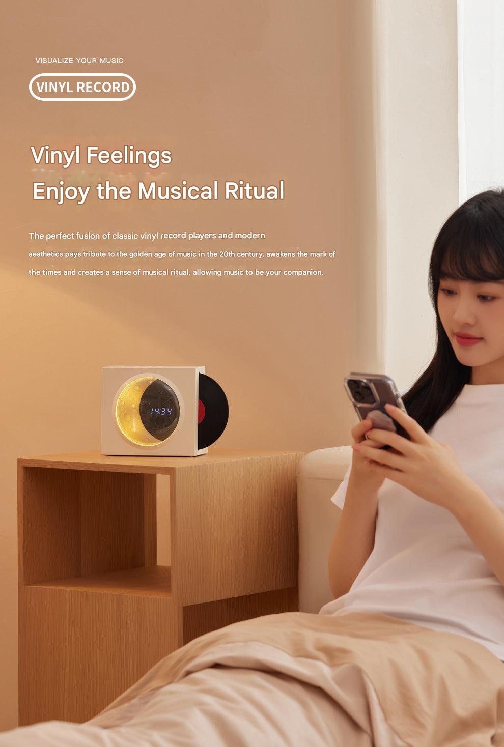 Retro Bluetooth Vinyl Record Player with USB Charging