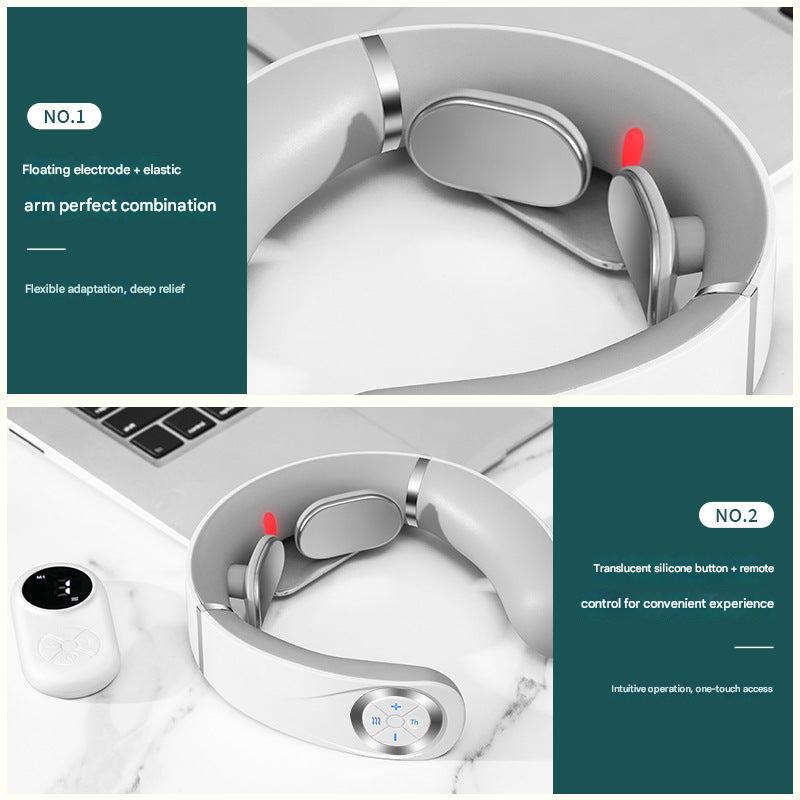 neck massager back view showing controls