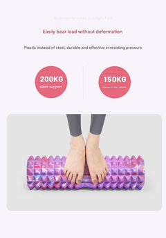 Portable foam roller in use