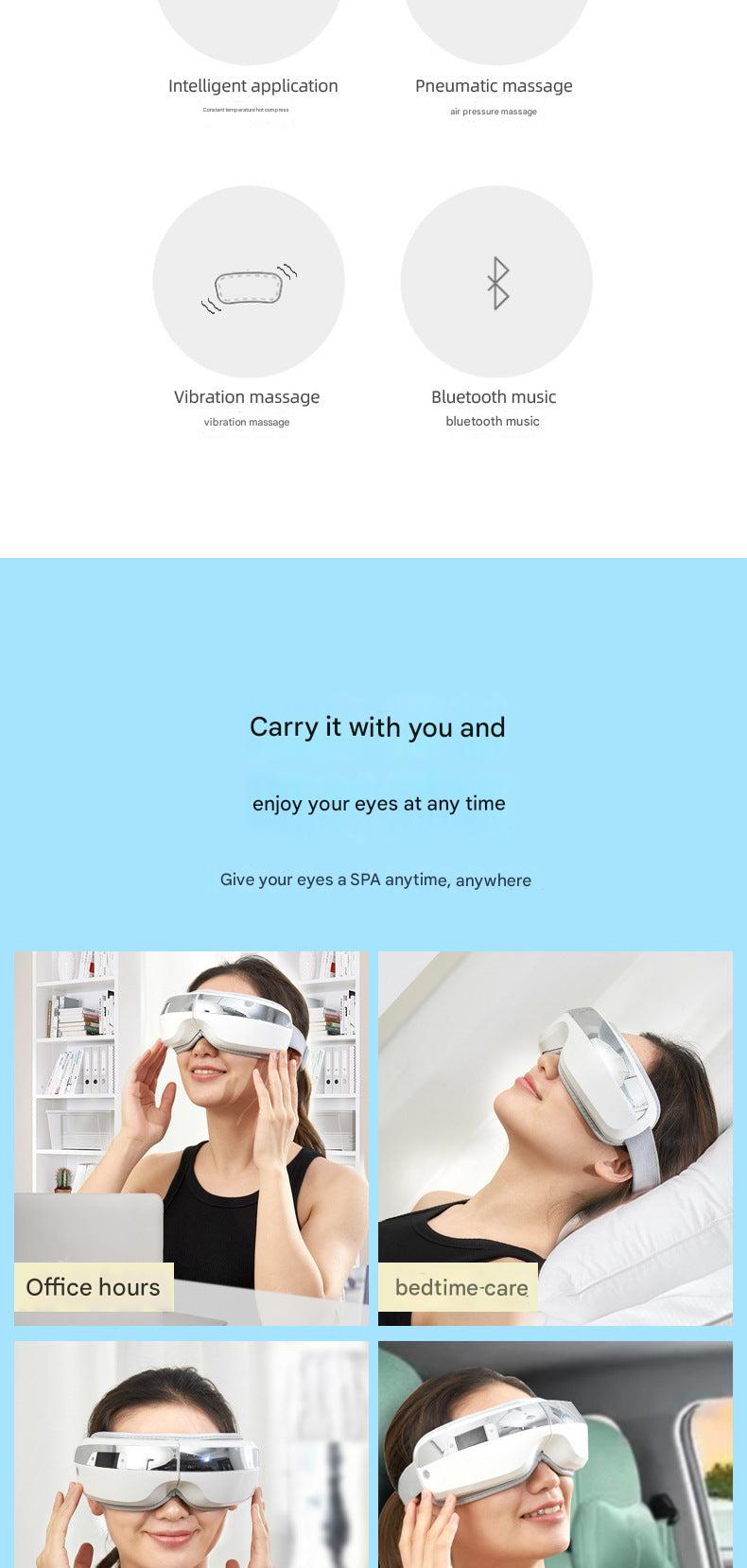 Side view of Smart Eye Massager with controls, image 2