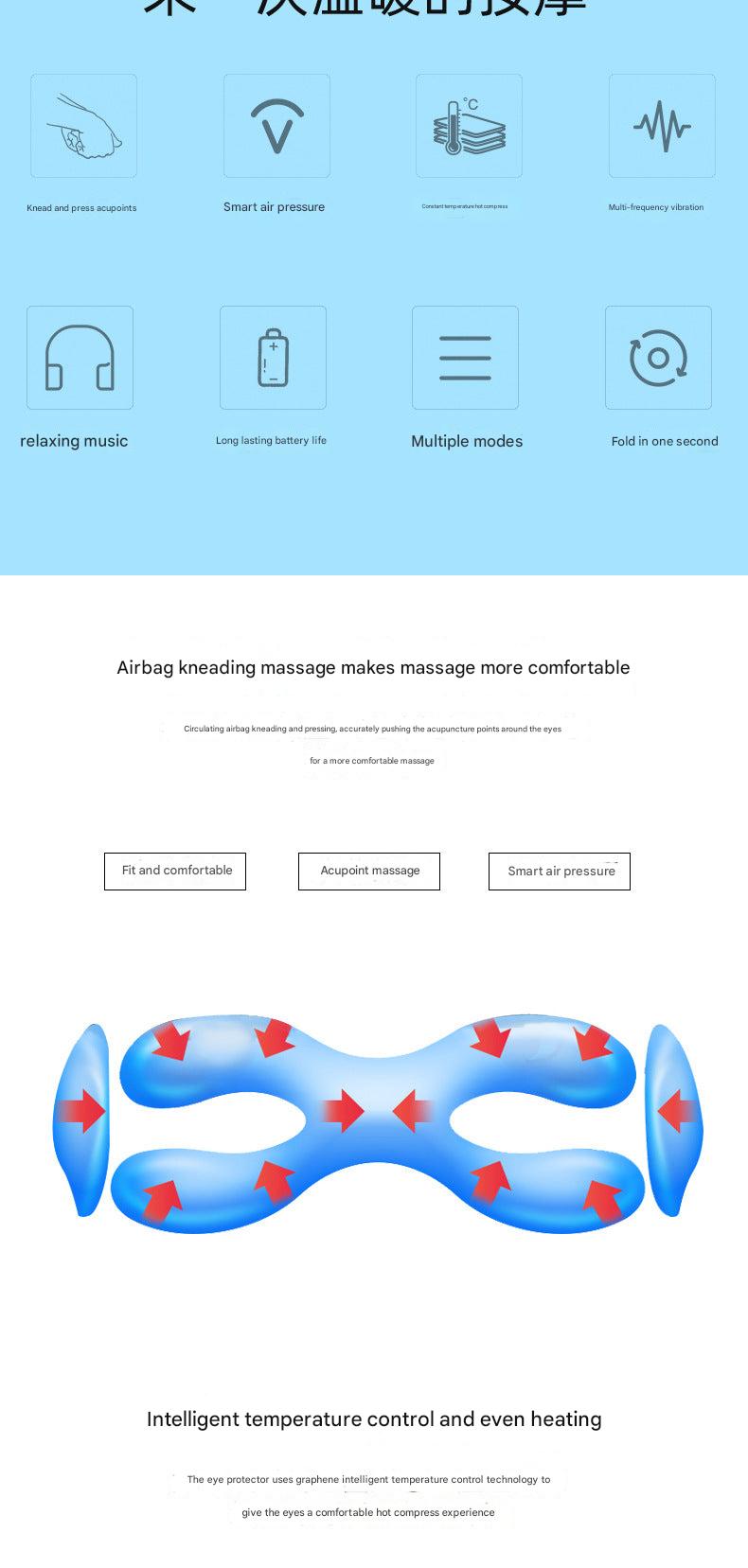 Comfortable Smart Eye Massager in travel mode, image 4