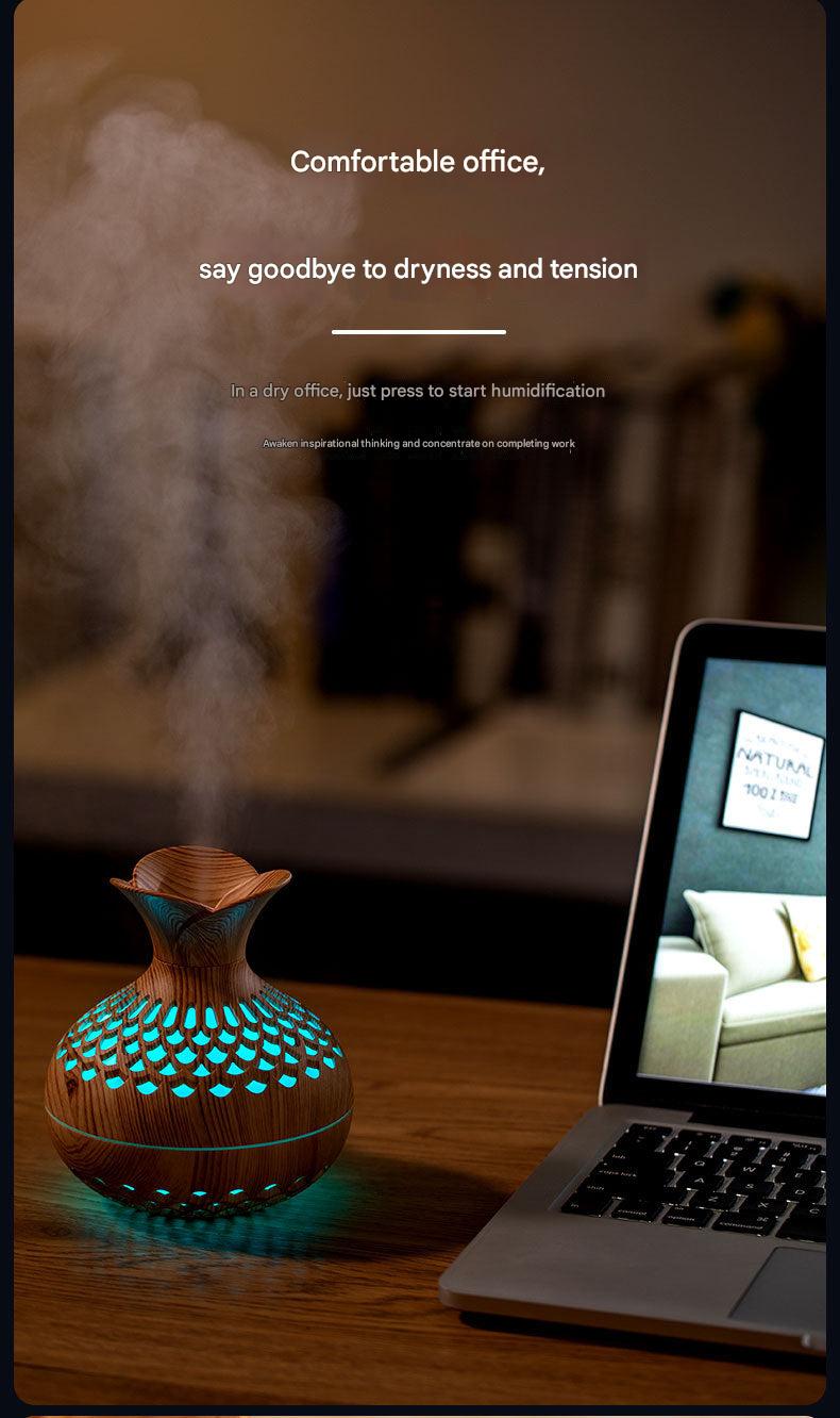 HoliHey wood grain humidifier side view
