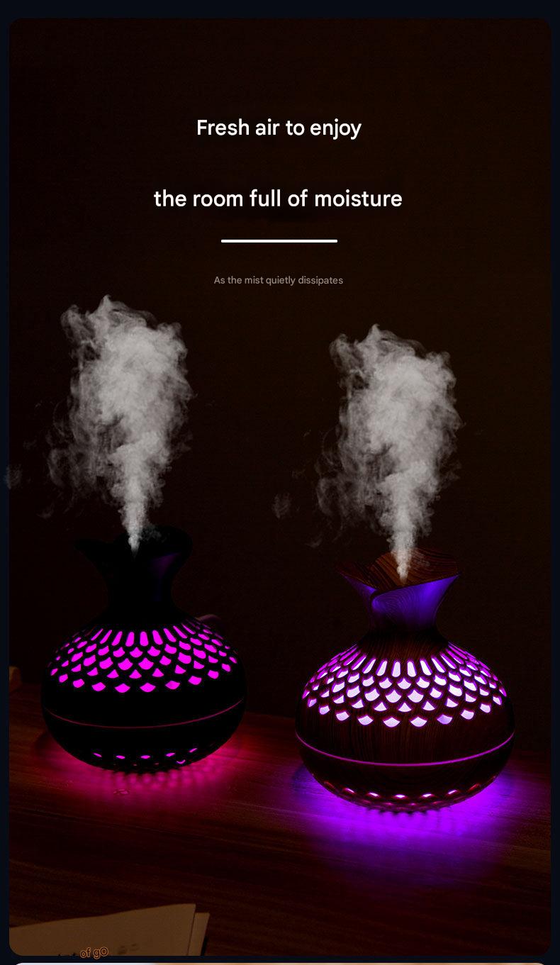 HoliHey wood grain humidifier in use