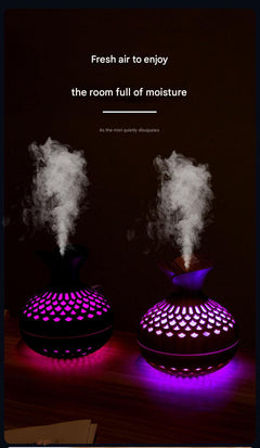 HoliHey wood grain humidifier in use