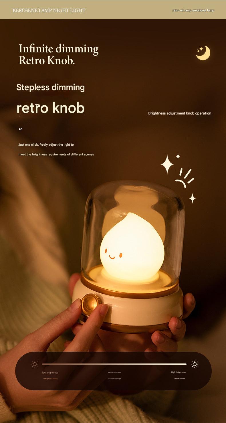 Rechargeable Vintage Oil Lamp side view