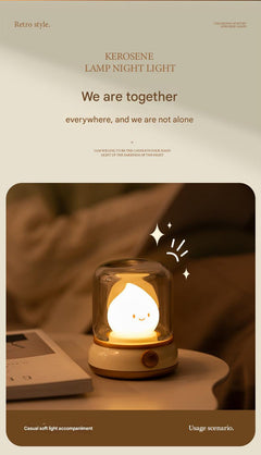 Rechargeable Vintage Oil Lamp in nursery setting