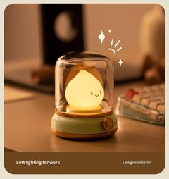 Rechargeable Vintage Oil Lamp on bedside table