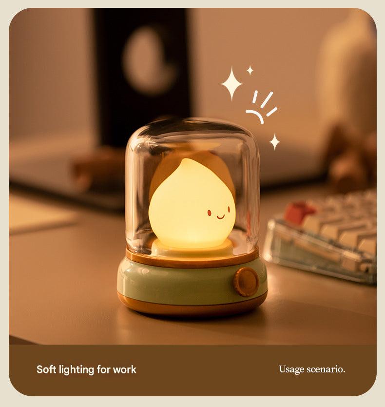 Rechargeable Vintage Oil Lamp on bedside table