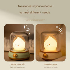 Rechargeable Vintage Oil Lamp illuminated
