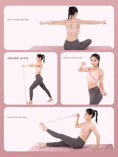 Versatile resistance bands in pink colour for fitness