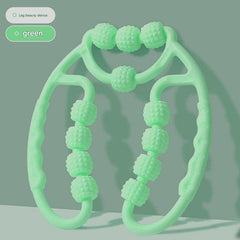 close-up of dual row roller leg massager