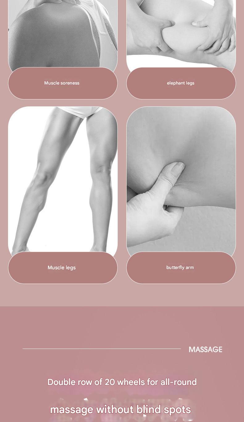 pink leg massager showcasing rollers