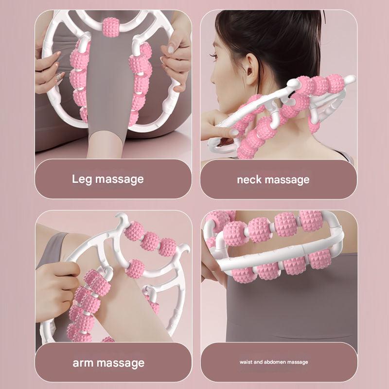 pink leg massager showcasing rollers