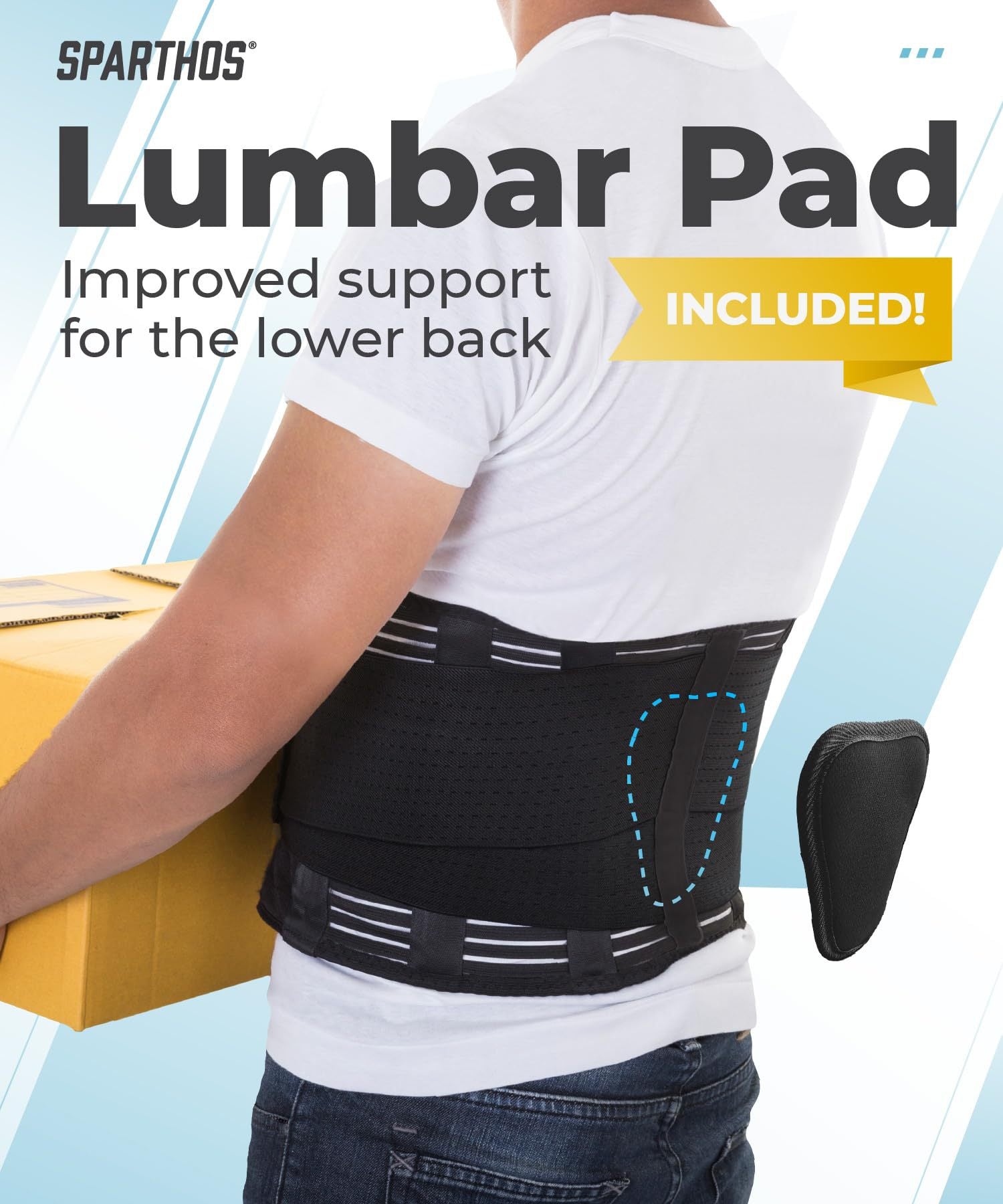 Dual compression waist support belt detail