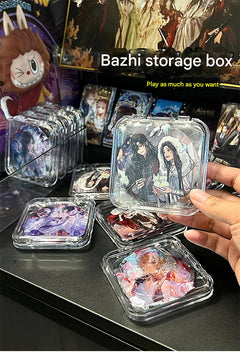 clear acrylic display box for collectibles on a table