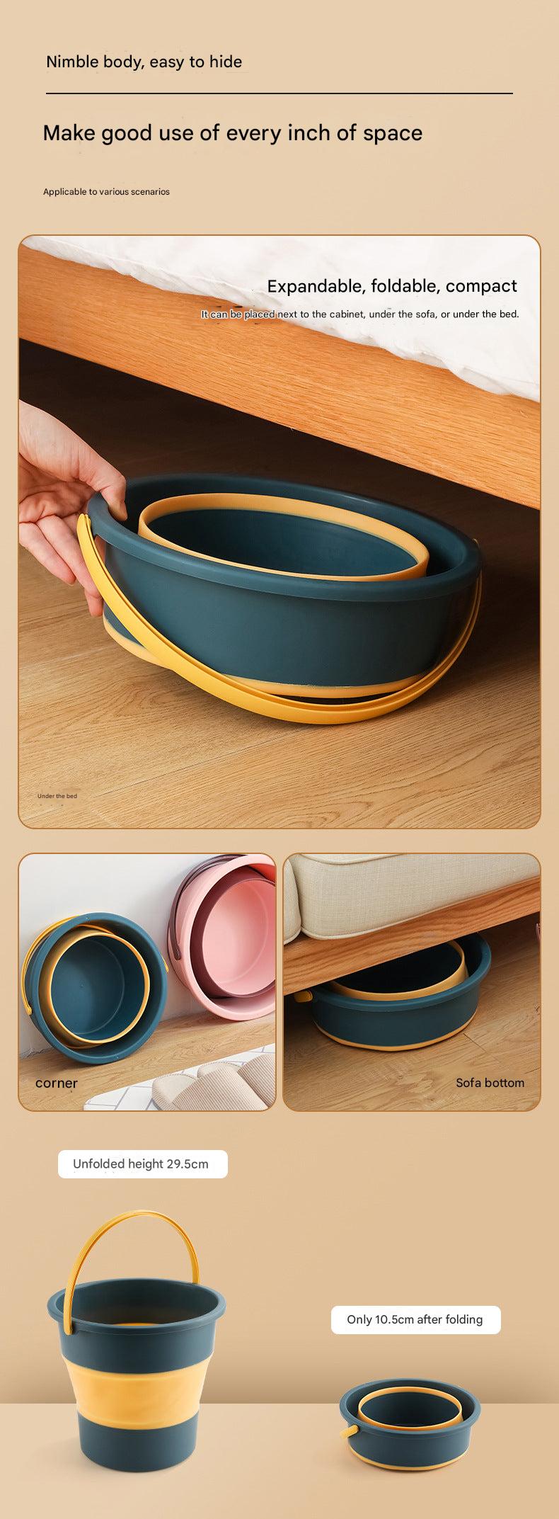 Foldable Fishing Bucket Blue Image