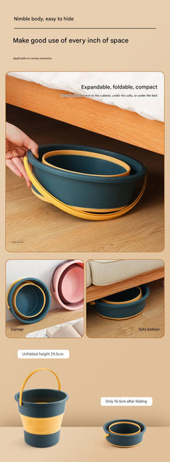 Foldable Fishing Bucket Blue Image