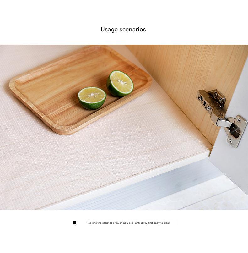 Antimicrobial drawer liner protecting kitchen items