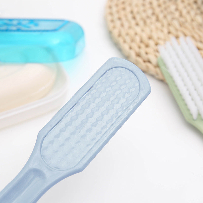 Pink long handle brush for effortless cleaning