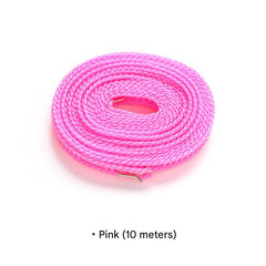 Compact foldable clothesline with clothes hanging