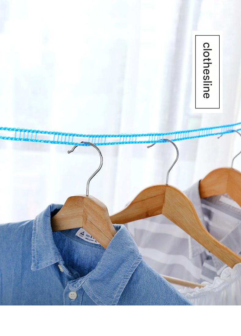 Demonstration of clothesline usage in various spaces