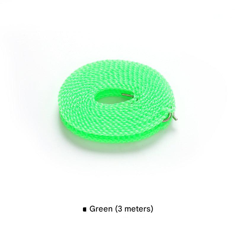 Compact foldable clothesline with clothes hanging