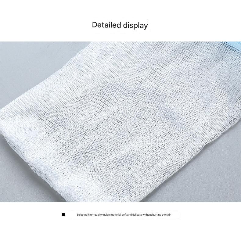 Drawstring closure of the foaming soap mesh bag