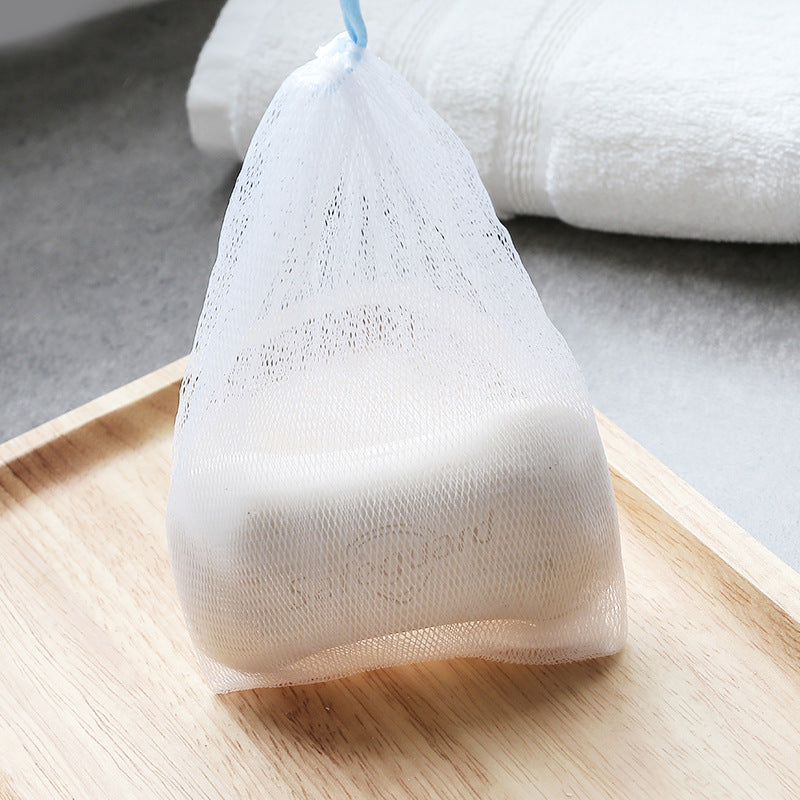 Drawstring closure of the foaming soap mesh bag