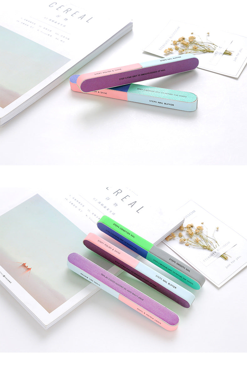 Multiple images showing nail care tool
