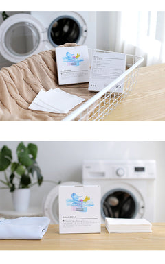 laundry sheets in use preventing dye transfer