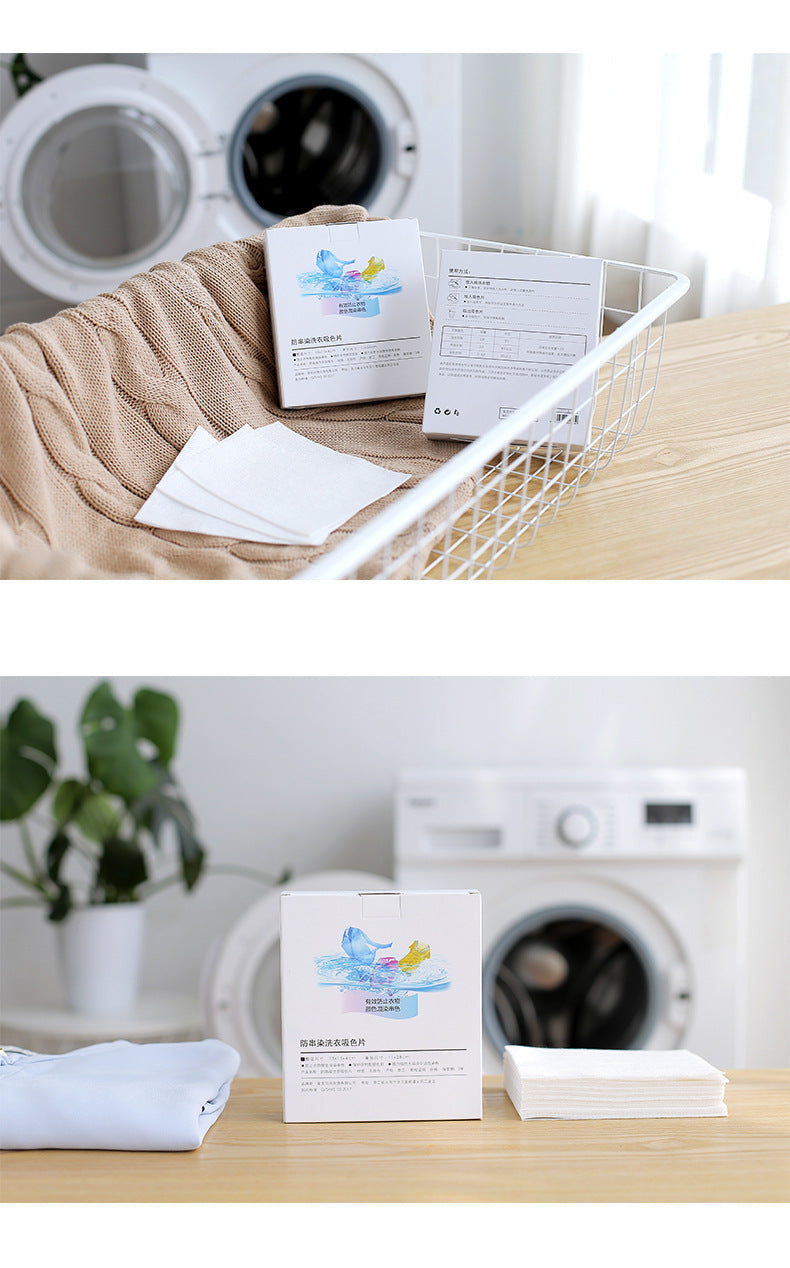 laundry sheets in use preventing dye transfer
