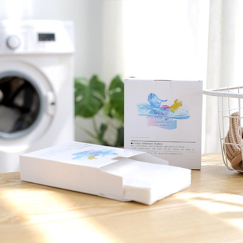 laundry sheets in use preventing dye transfer