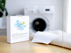 laundry sheets promoting vibrant clothes