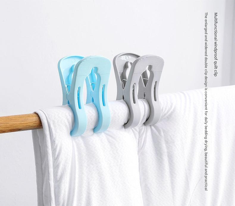 Grey and blue laundry clips for secure hanging