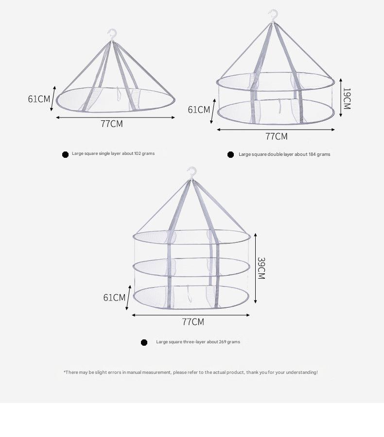 Multi-layer drying rack displaying various configurations