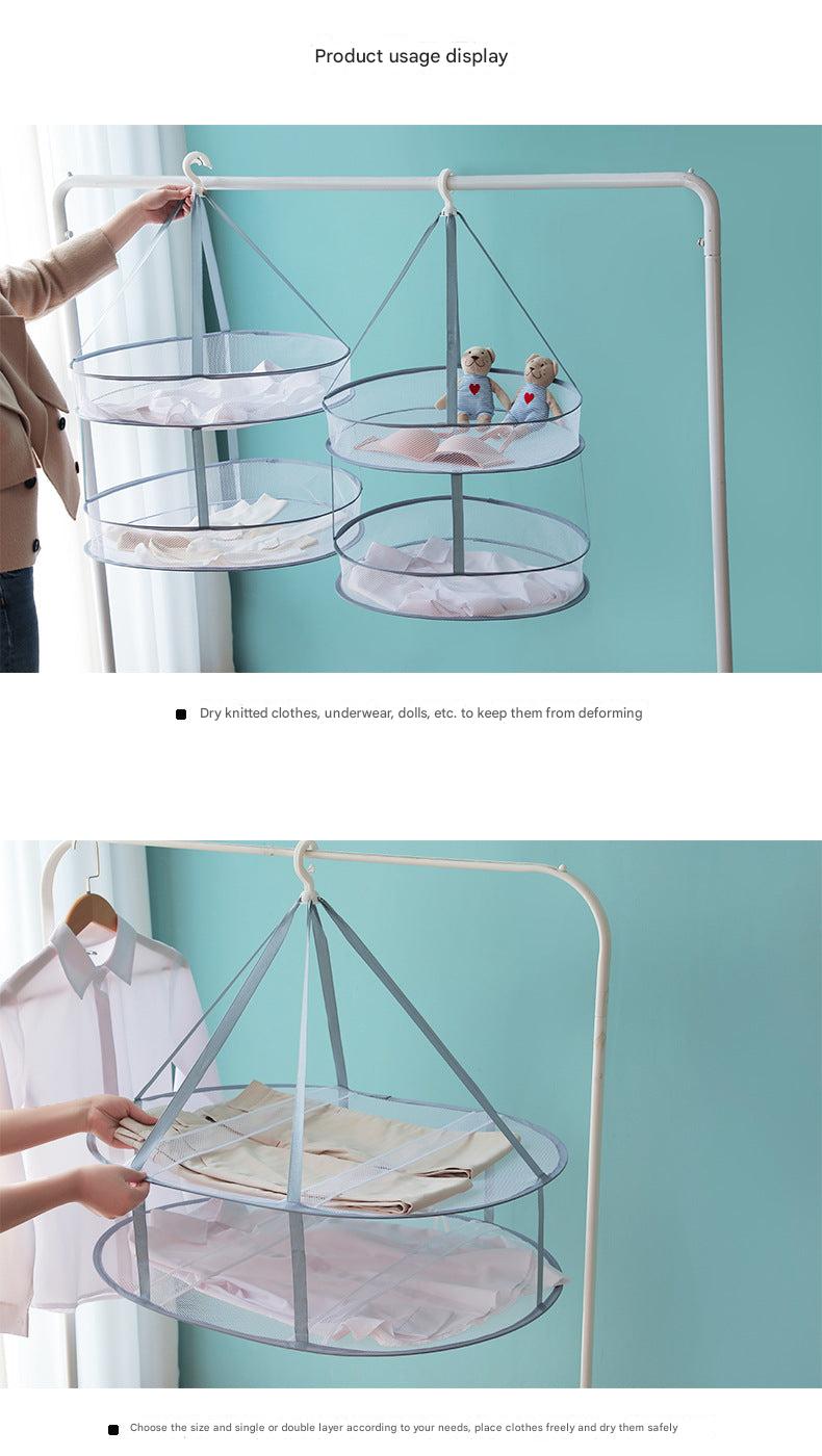 Versatile folding drying rack showcasing space-saving design