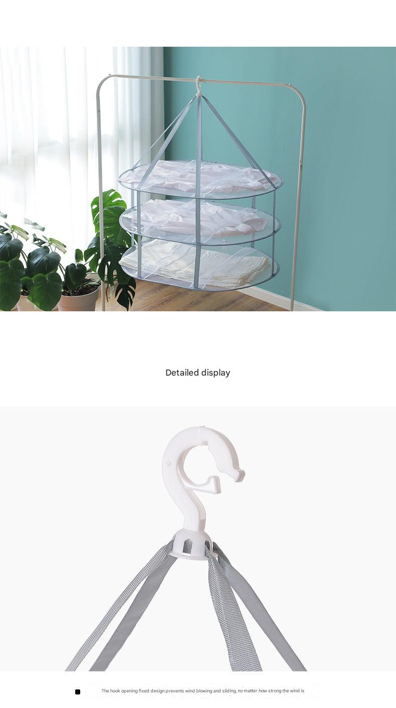 Durable drying rack made from iron and mesh fabric