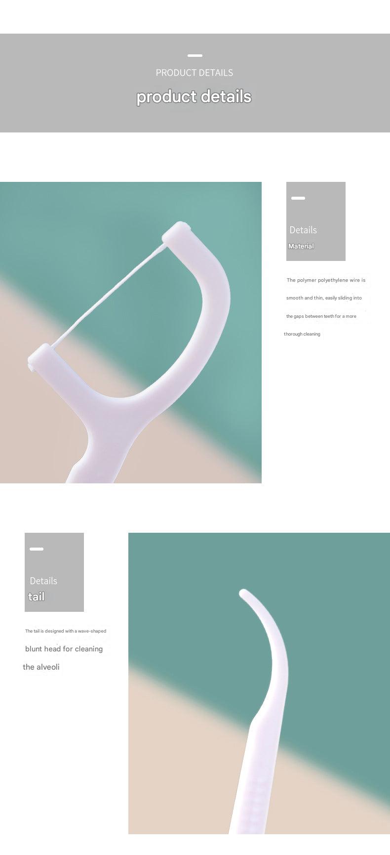 Durable Plastic Dental Floss Picks with hygienic design