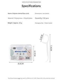 50 Count Dental Floss Picks in durable box