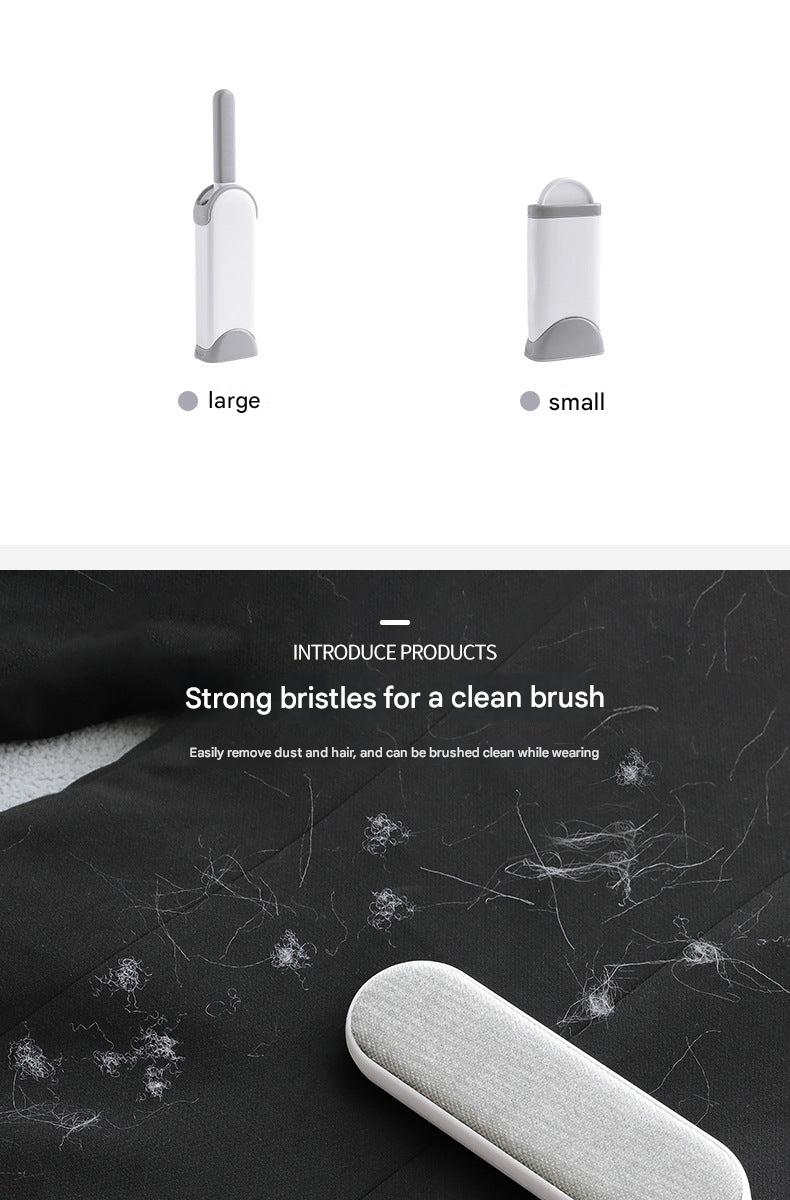 Double-sided pet hair remover brush on furniture