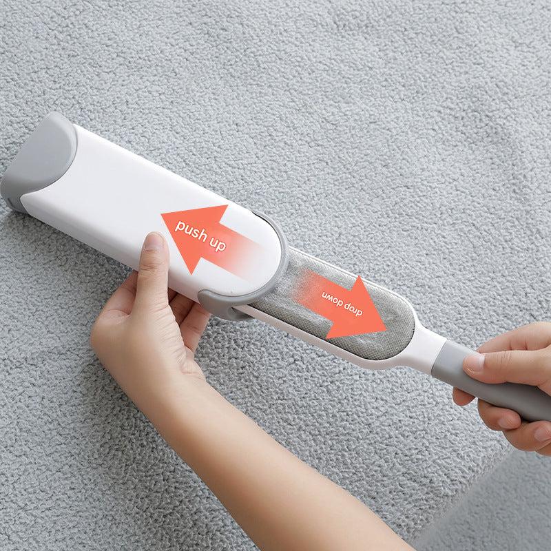 Close-up of double-sided pet hair remover brush bristles