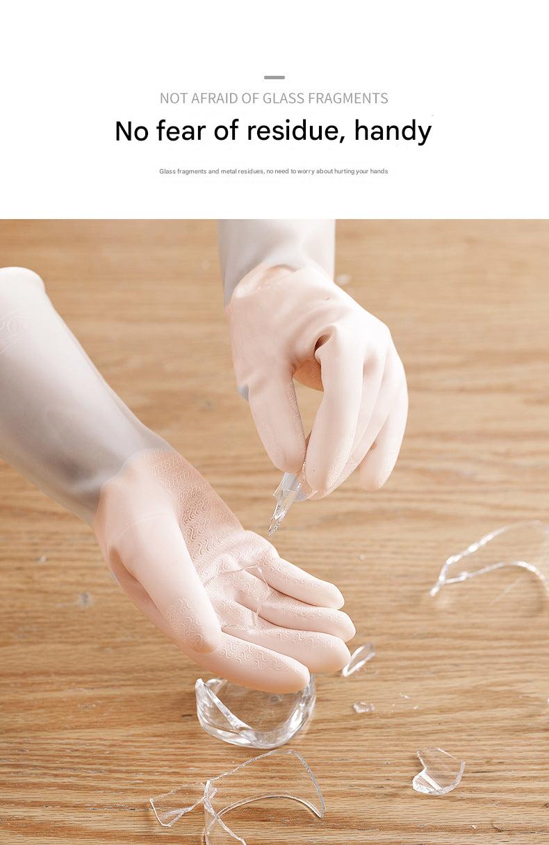 Durable latex cleaning gloves in vibrant colours