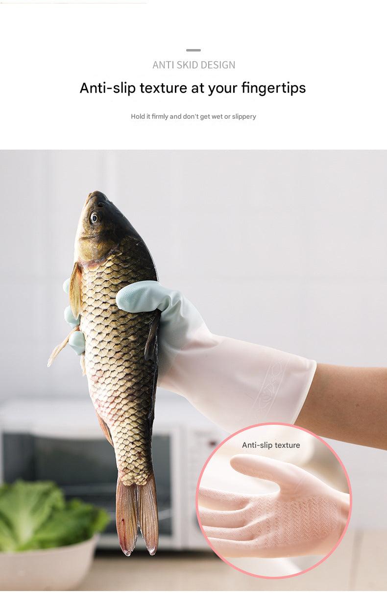Heavy duty PVC dishwashing gloves for kitchen use