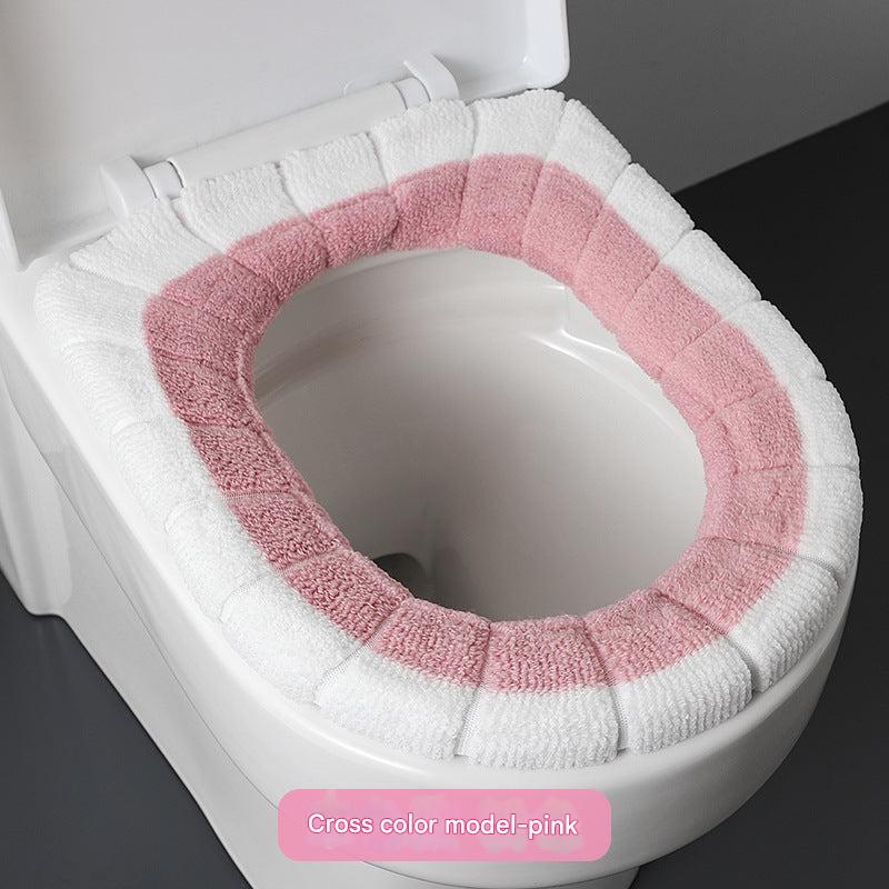 Cozy blue toilet seat cover design