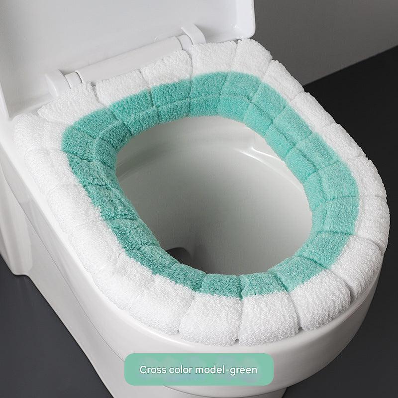 Polyester toilet cover set on white background